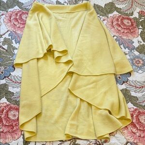 Yellow Ruffled Wrap Shawl